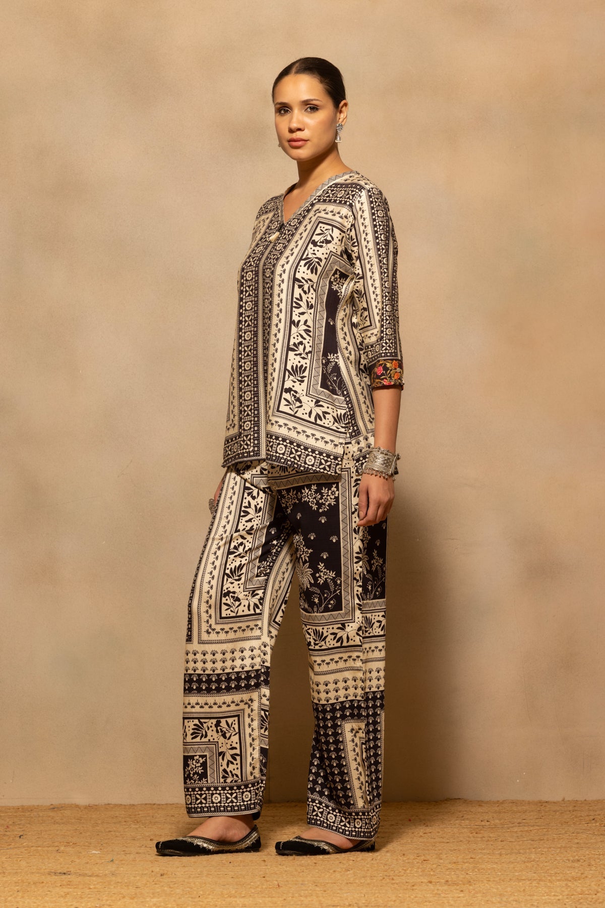 Cream Printed Co-Ord Set