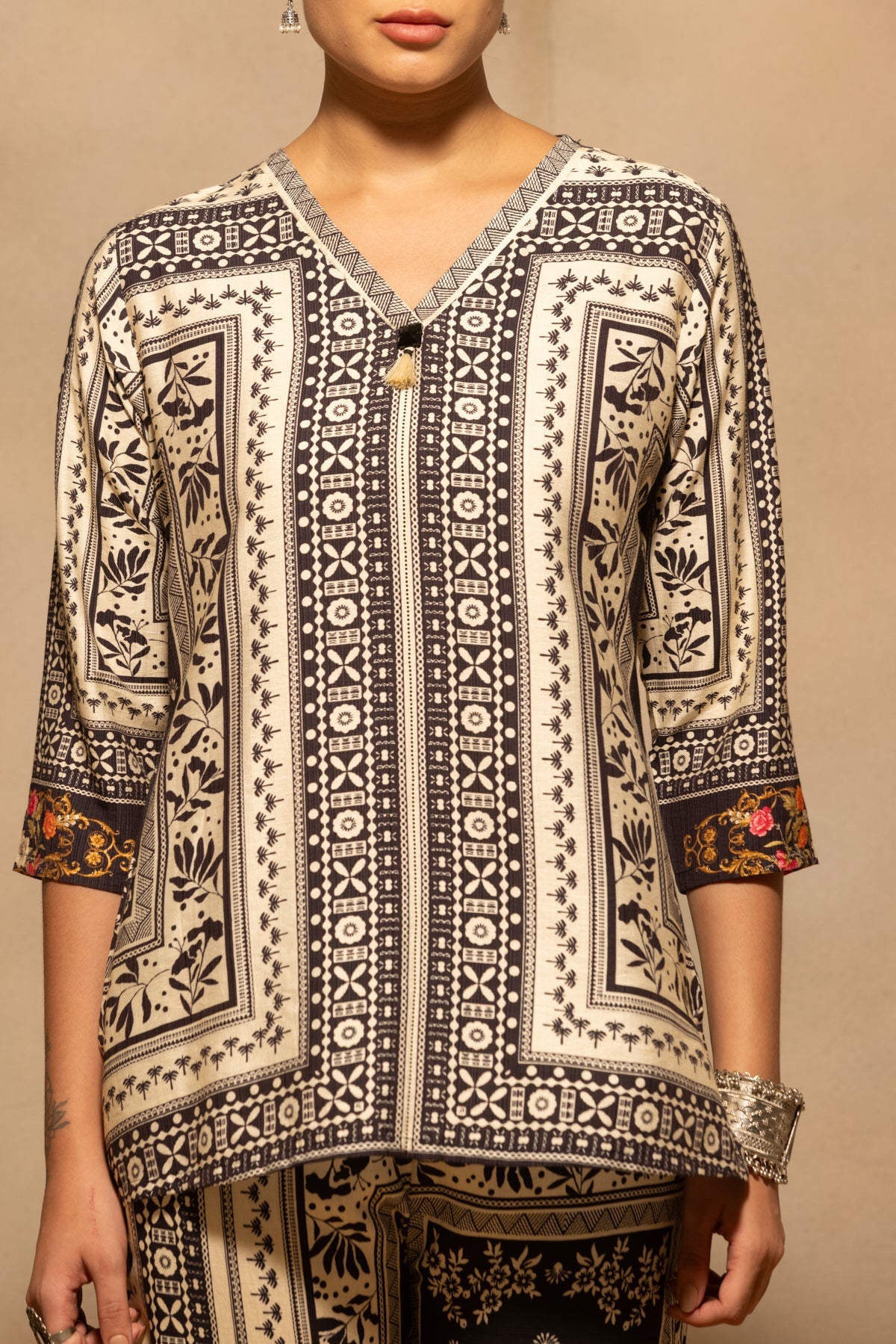 Cream Printed Co-Ord Set