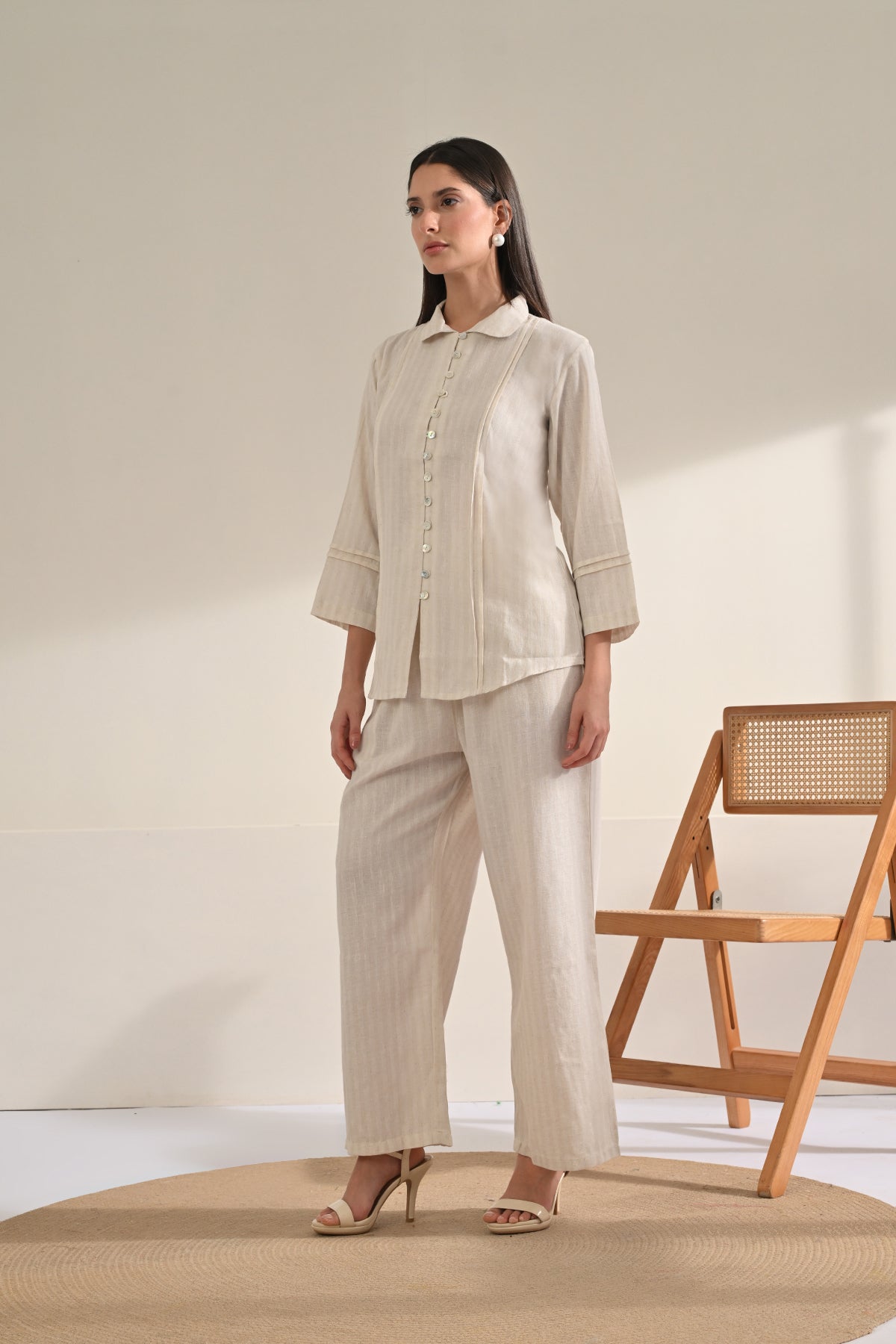 Cream Solid Co-Ord Set
