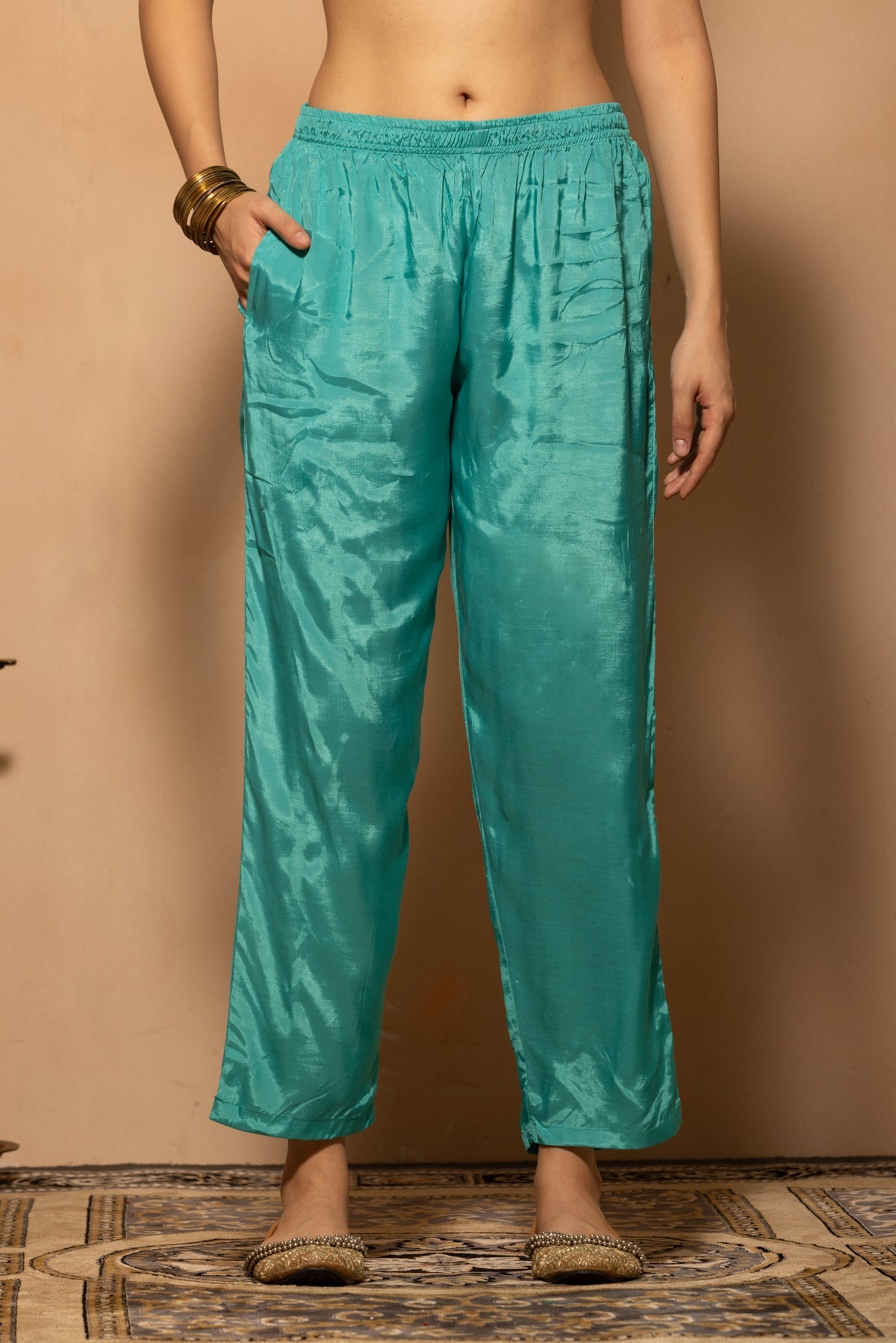 Blue Embroidered Kurta 3 Pcs Set