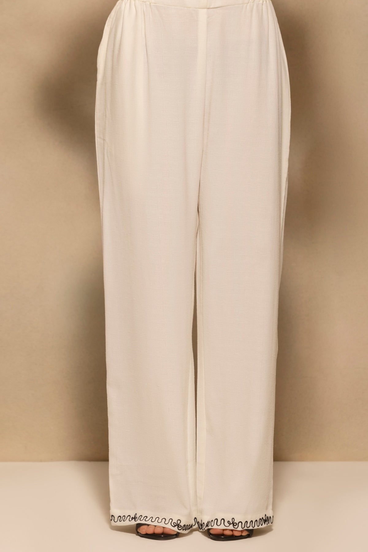 Cream Embroidered Co-Ord Set