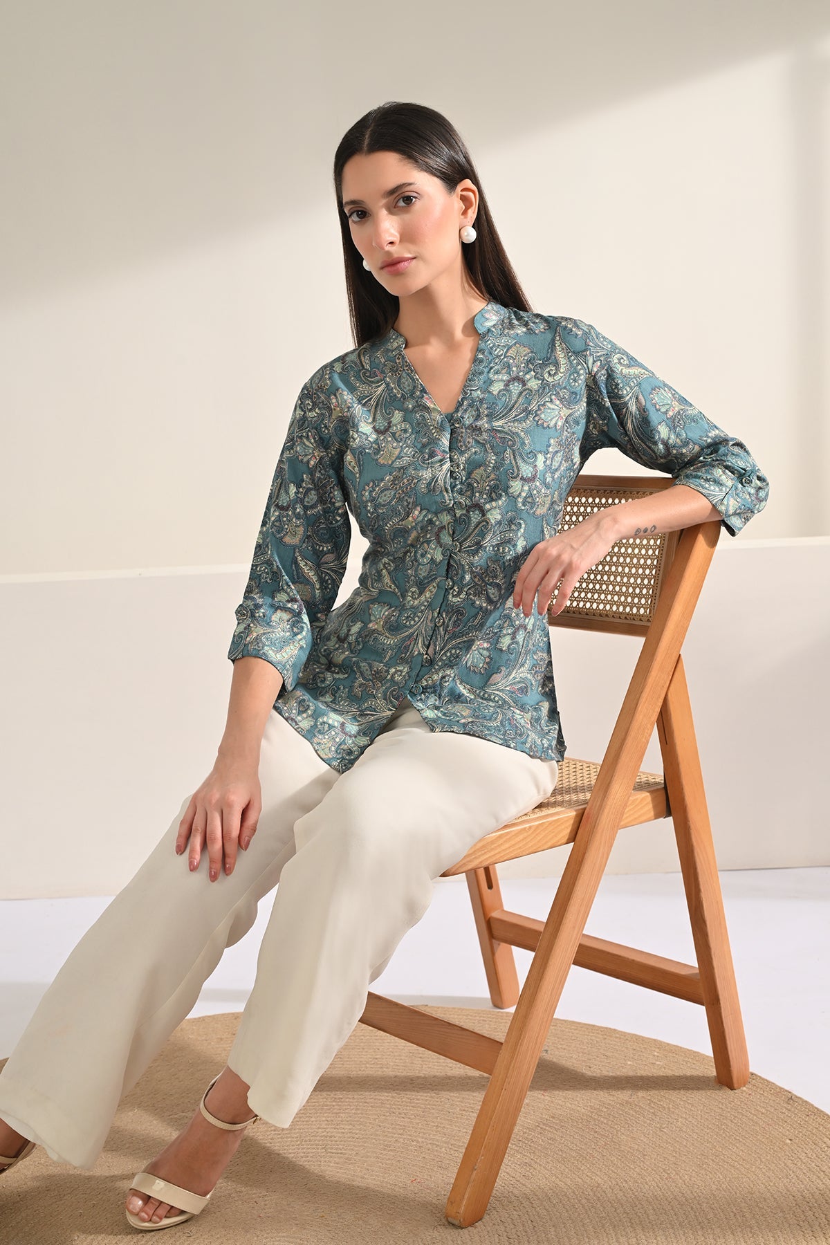 Blue Printed Top