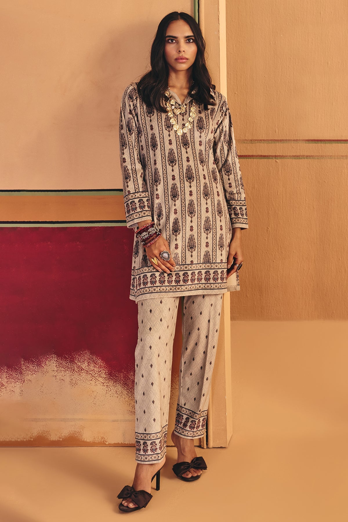 Winter Fawn Printed Woven Co-Ord Set