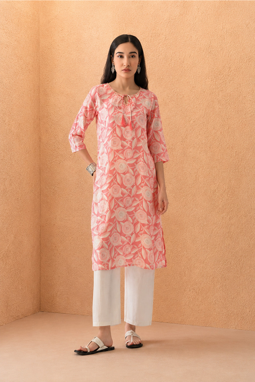 Pink Printed Kurta