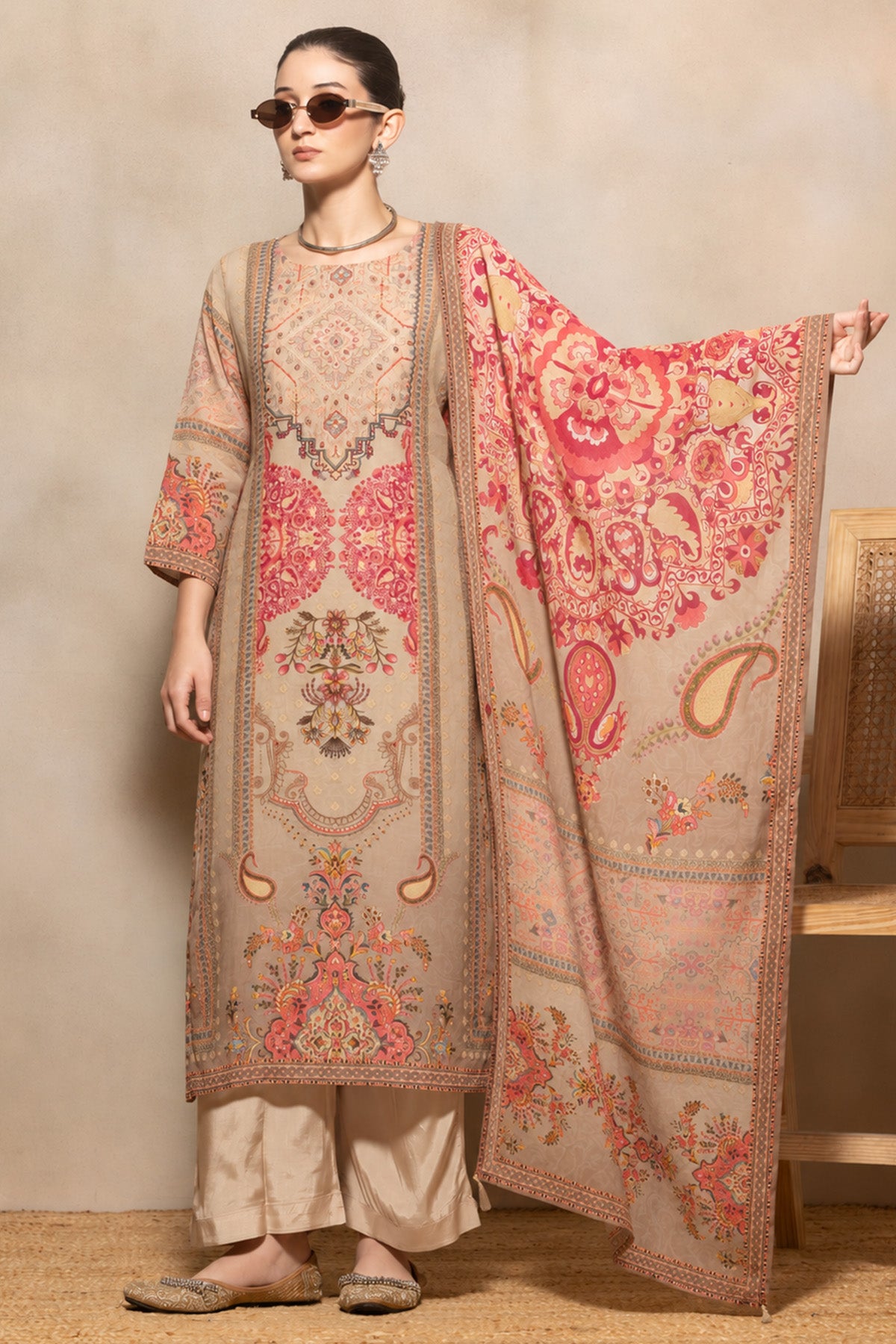 Multi Printed Kurta 3 Pcs Set