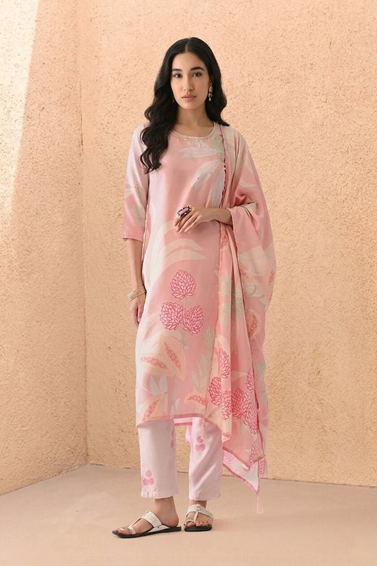 Soft Pink Printed Kurta Set(3 Piece)