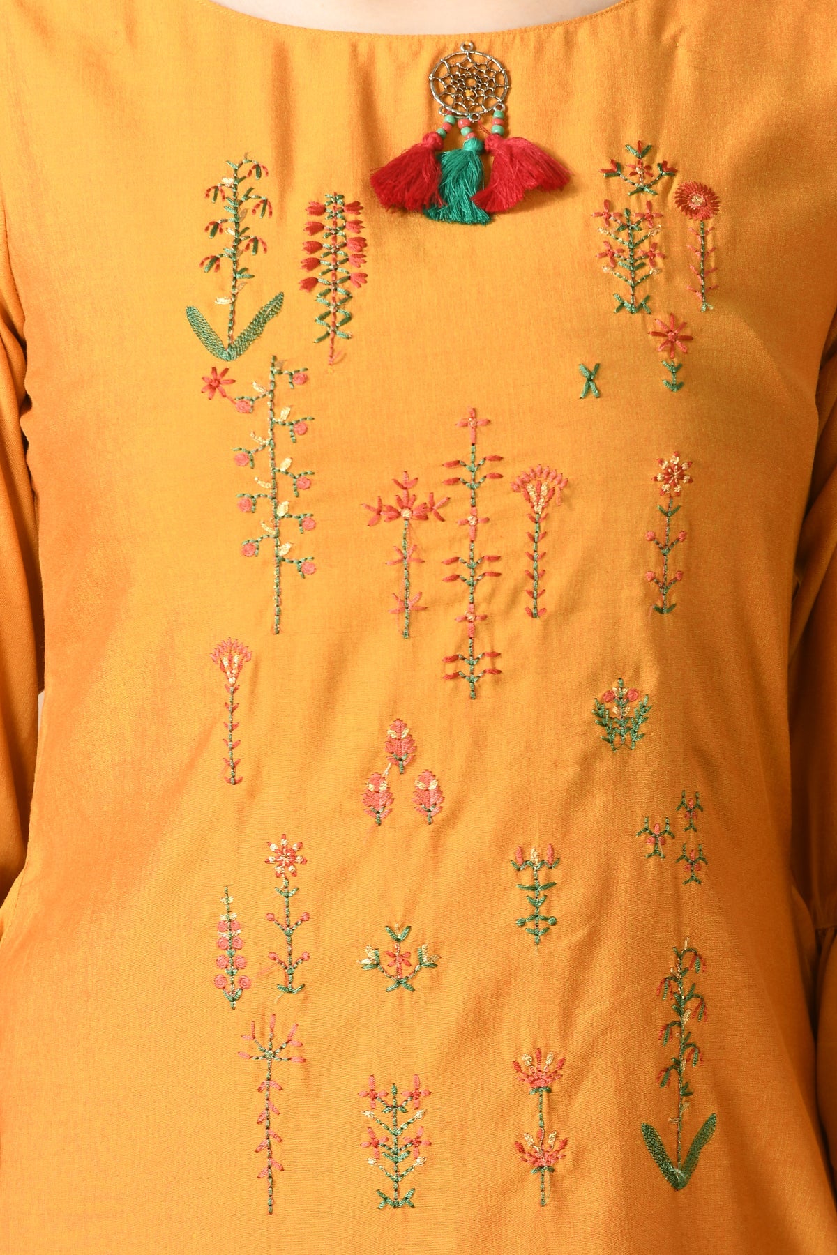 Mustard Embroidered Dress