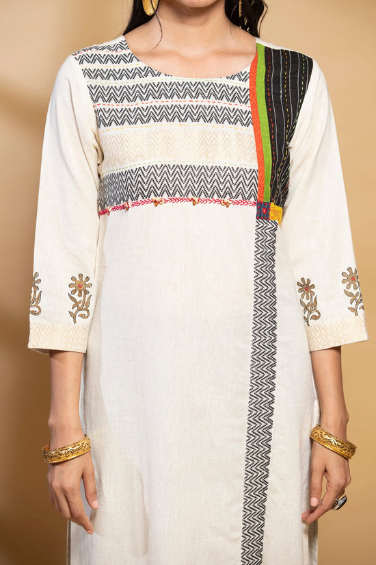 Off White Printed Kurta