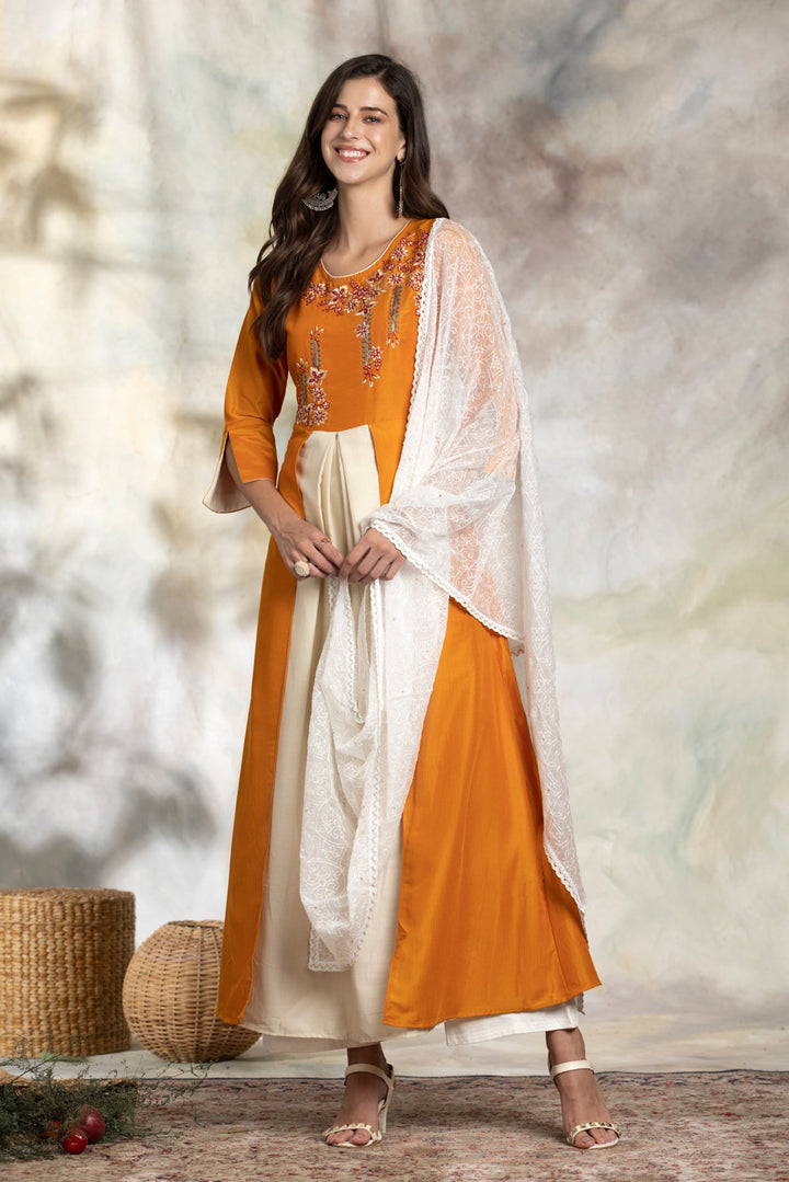 Mustard Yellow Embroidered Dress