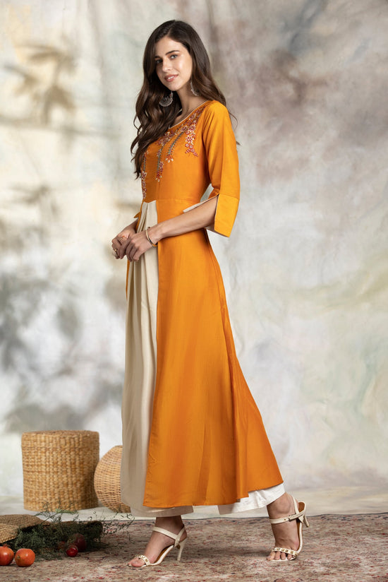Mustard Yellow Embroidered Dress