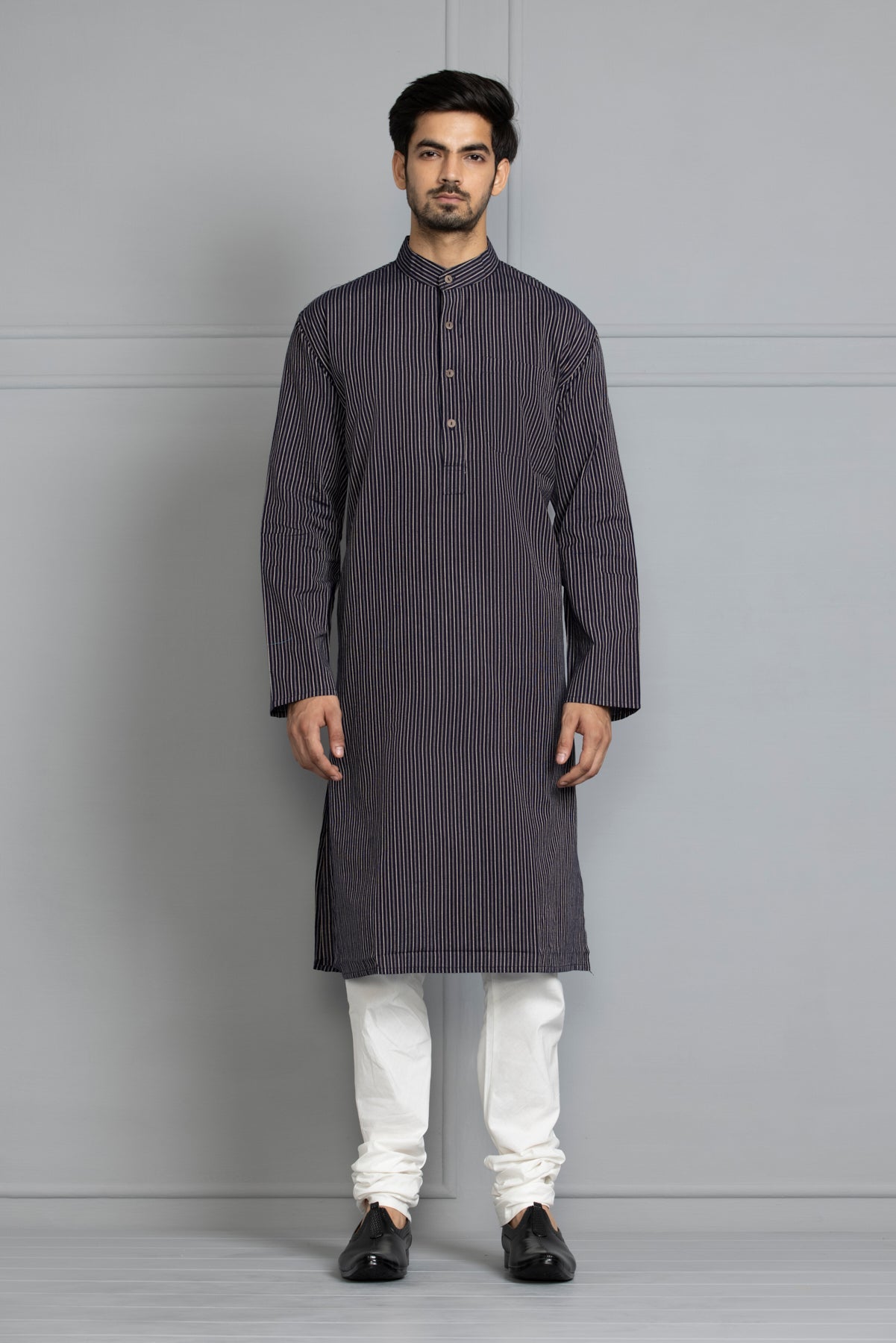 Blue Striped Straight Kurta