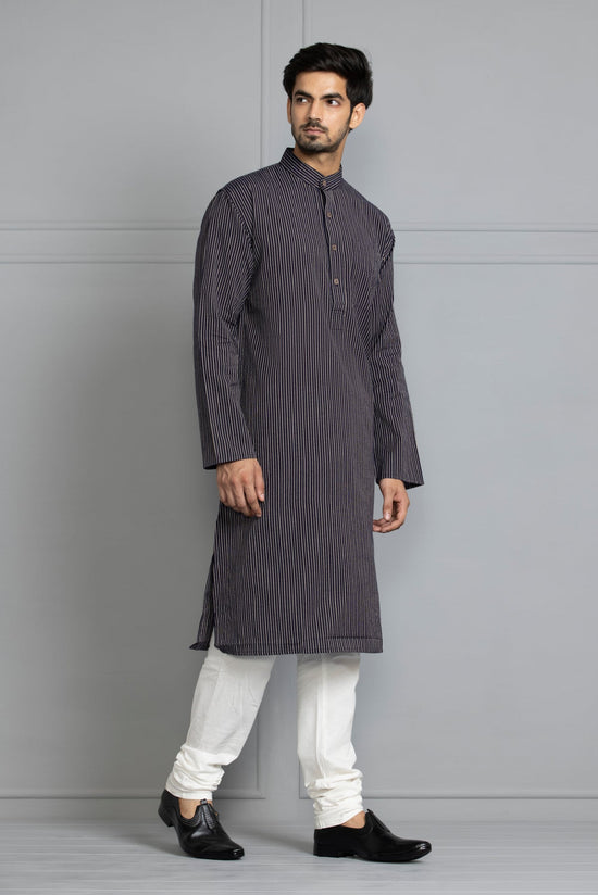 Blue Striped Straight Kurta