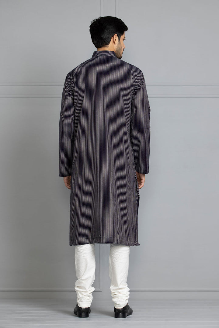 Blue Striped Straight Kurta