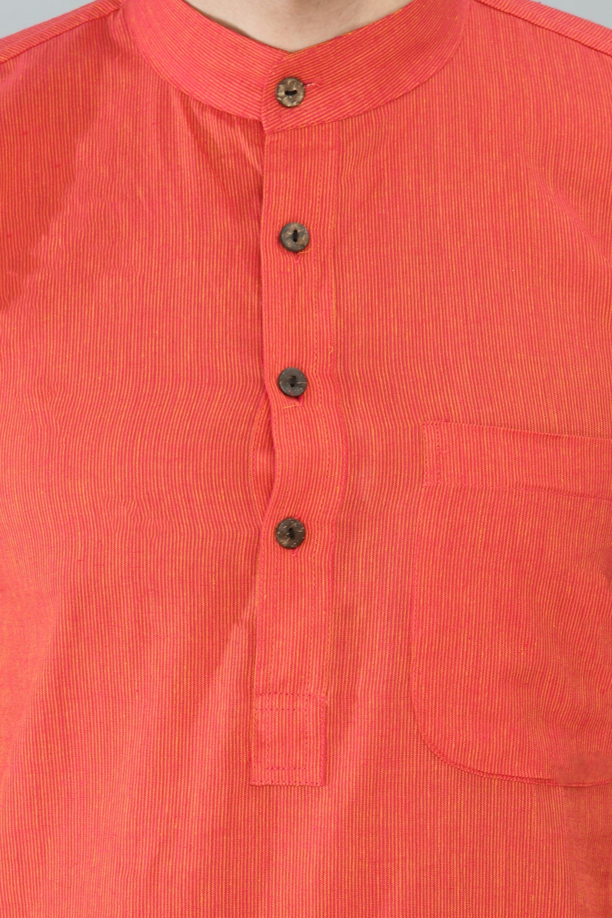 Red Striped Straight Kurta
