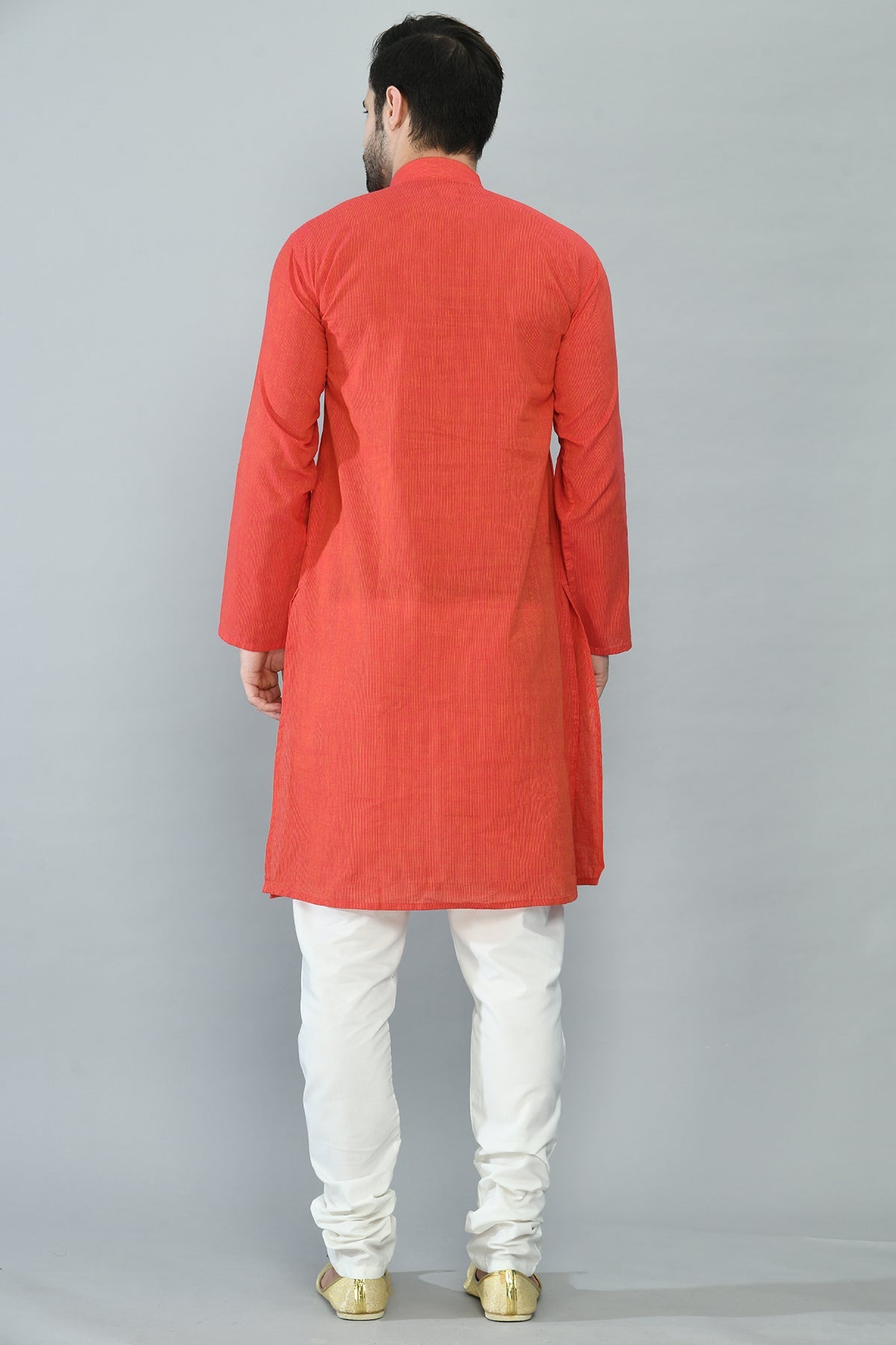 Red Striped Straight Kurta