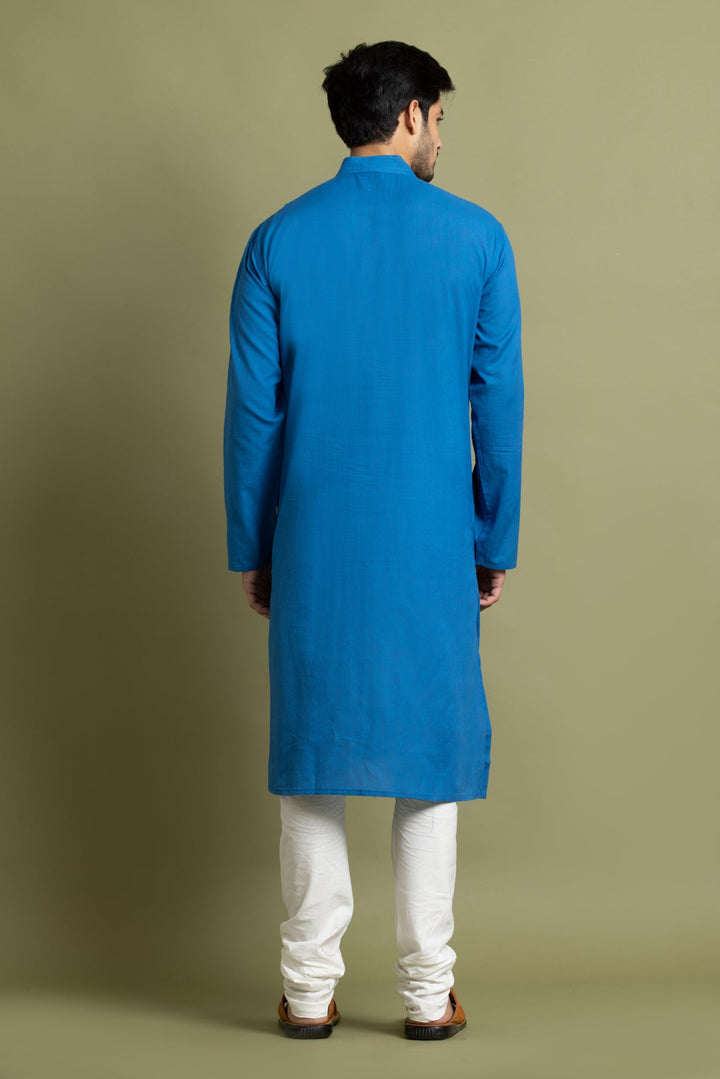 Blue Checked Straight Kurta
