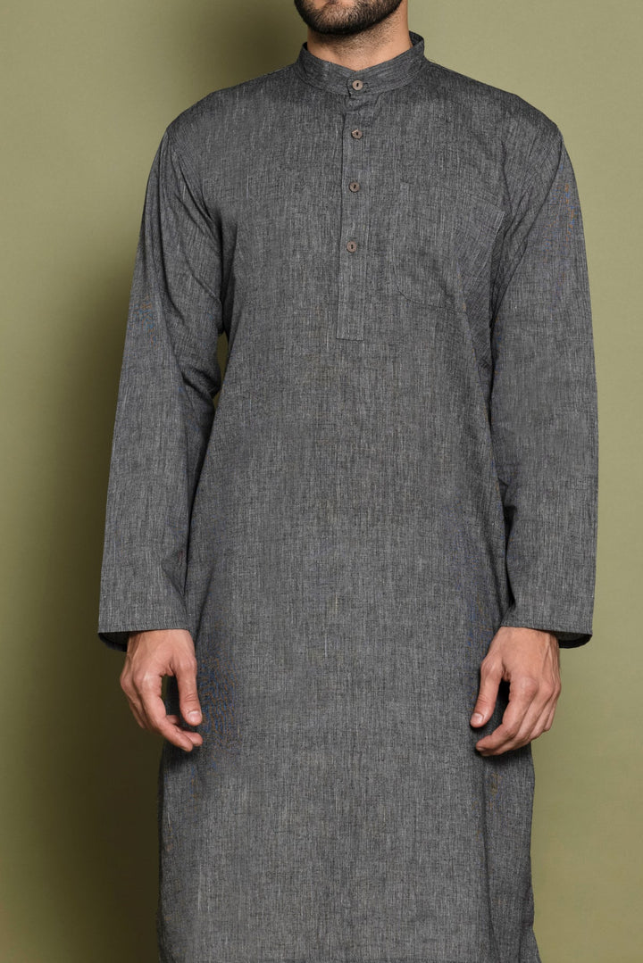 Grey Handloom Kurta
