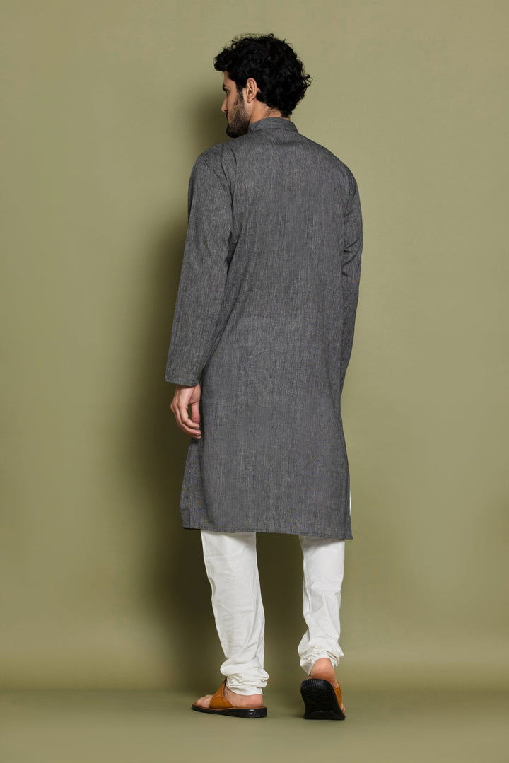 Grey Handloom Kurta