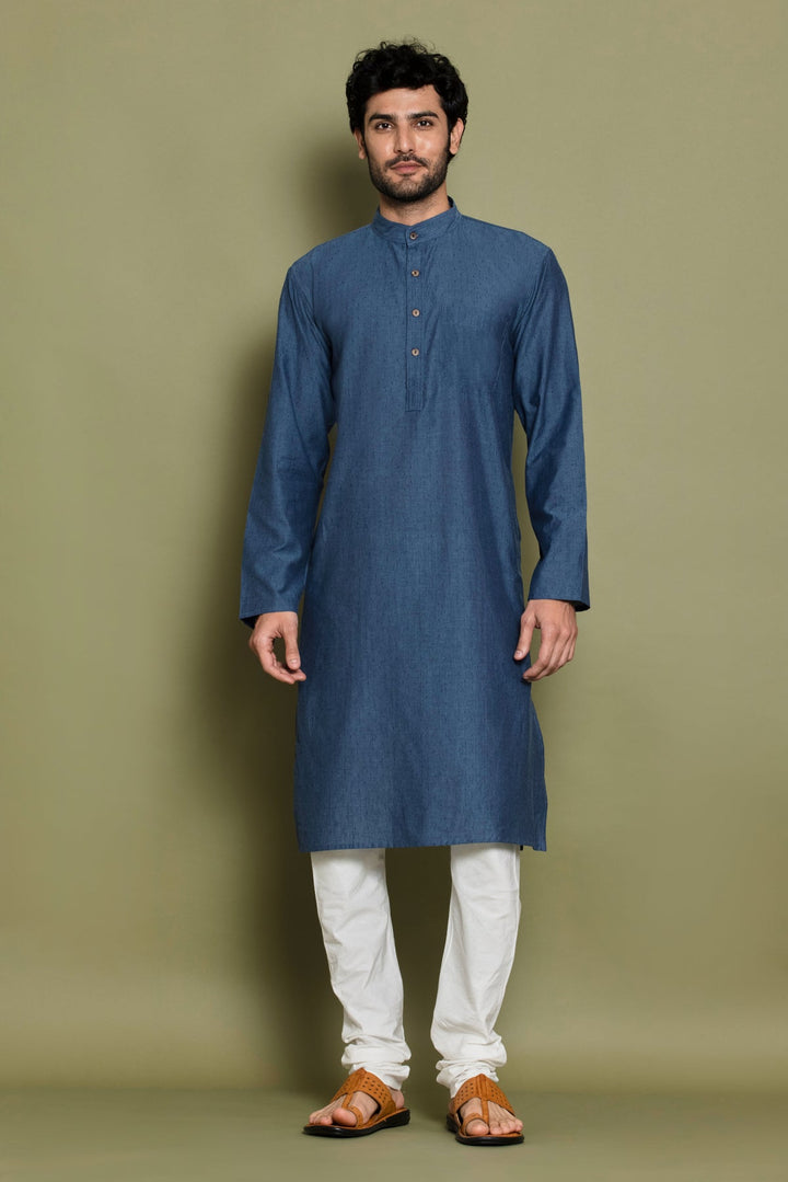 Blue Solid Kurta