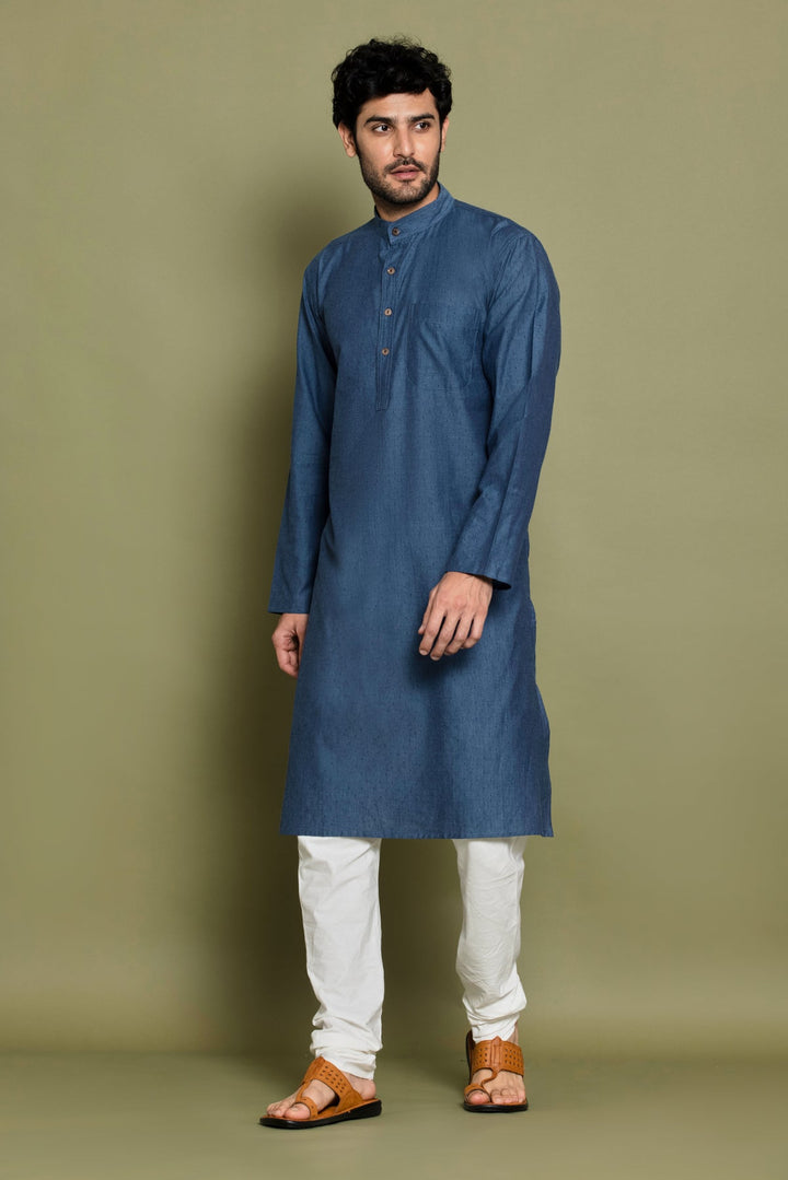 Blue Solid Kurta