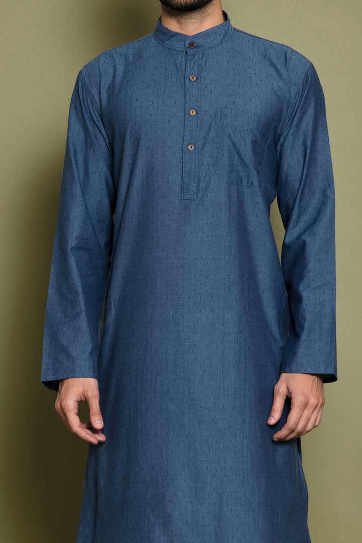 Blue Solid Kurta