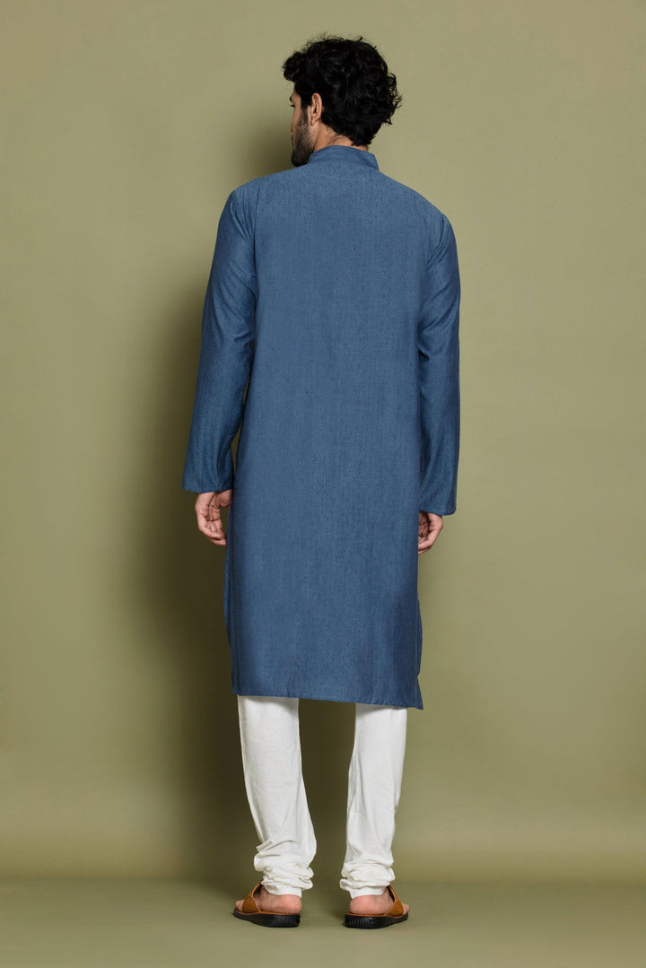 Blue Solid Kurta