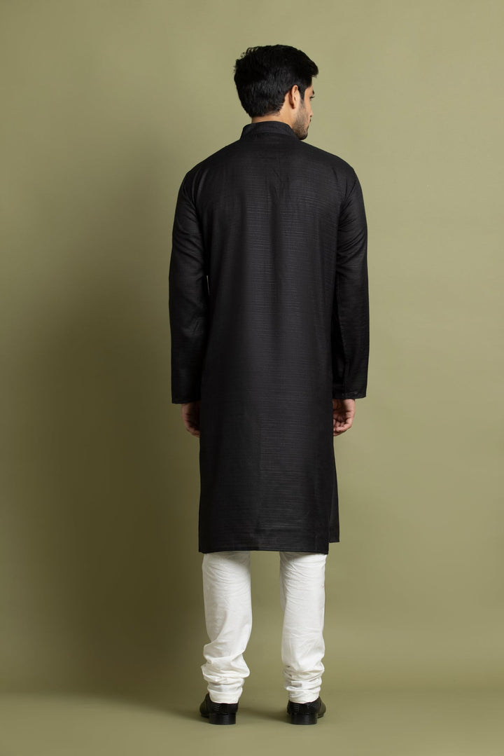 Black Handloom Kurta
