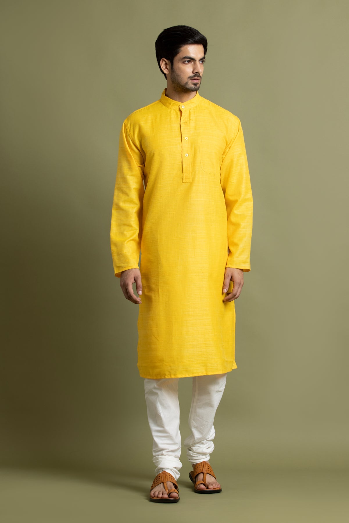Yellow Handloom Kurta