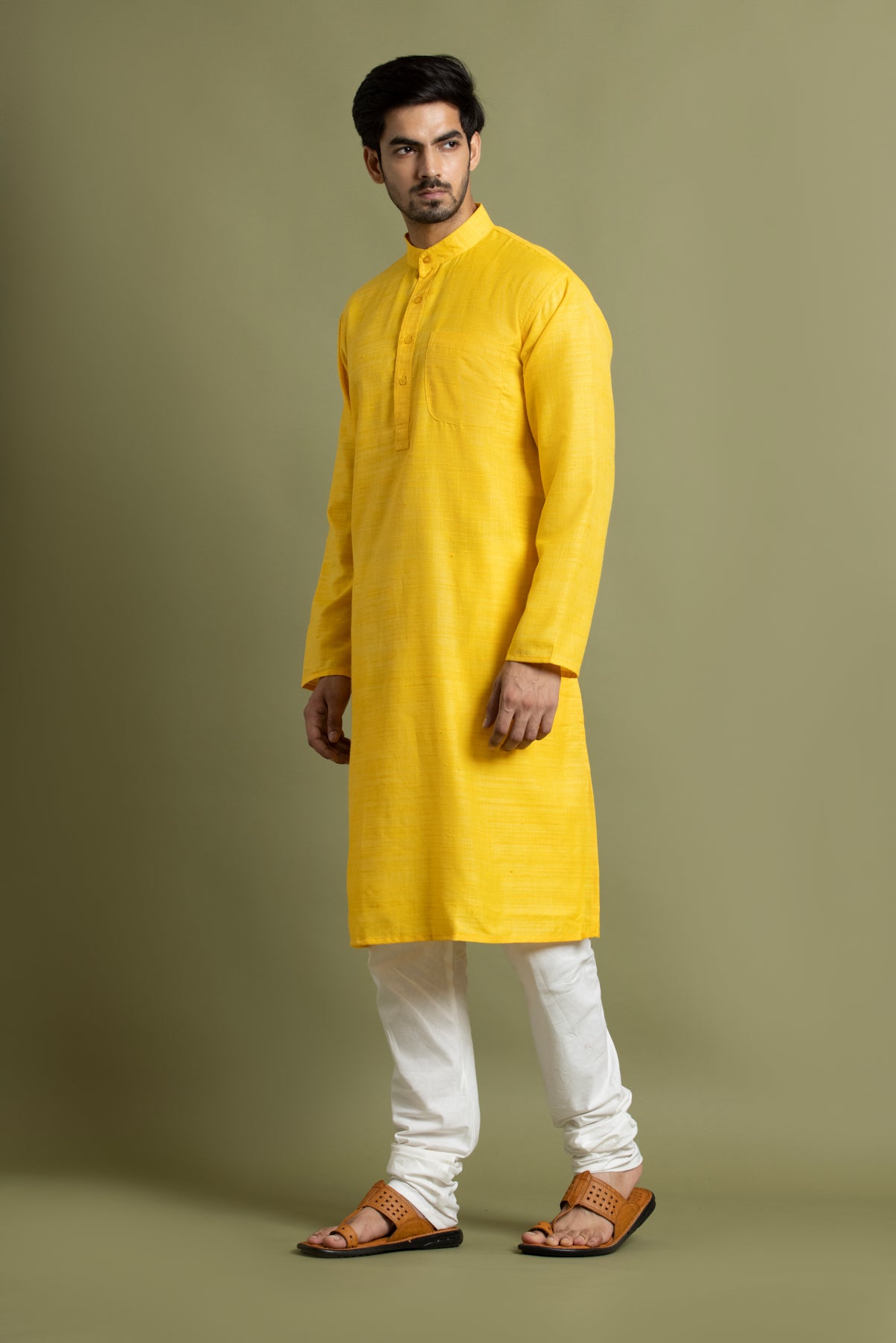 Yellow Handloom Kurta