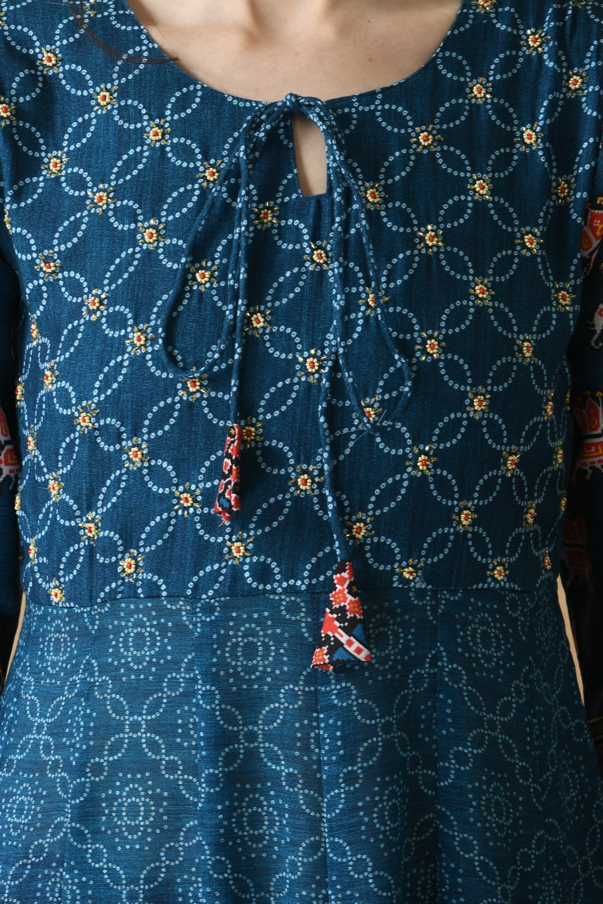 Teal Blue Printed Dress
