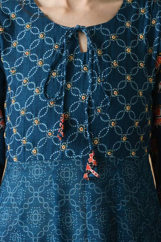 Teal Blue Printed Dress