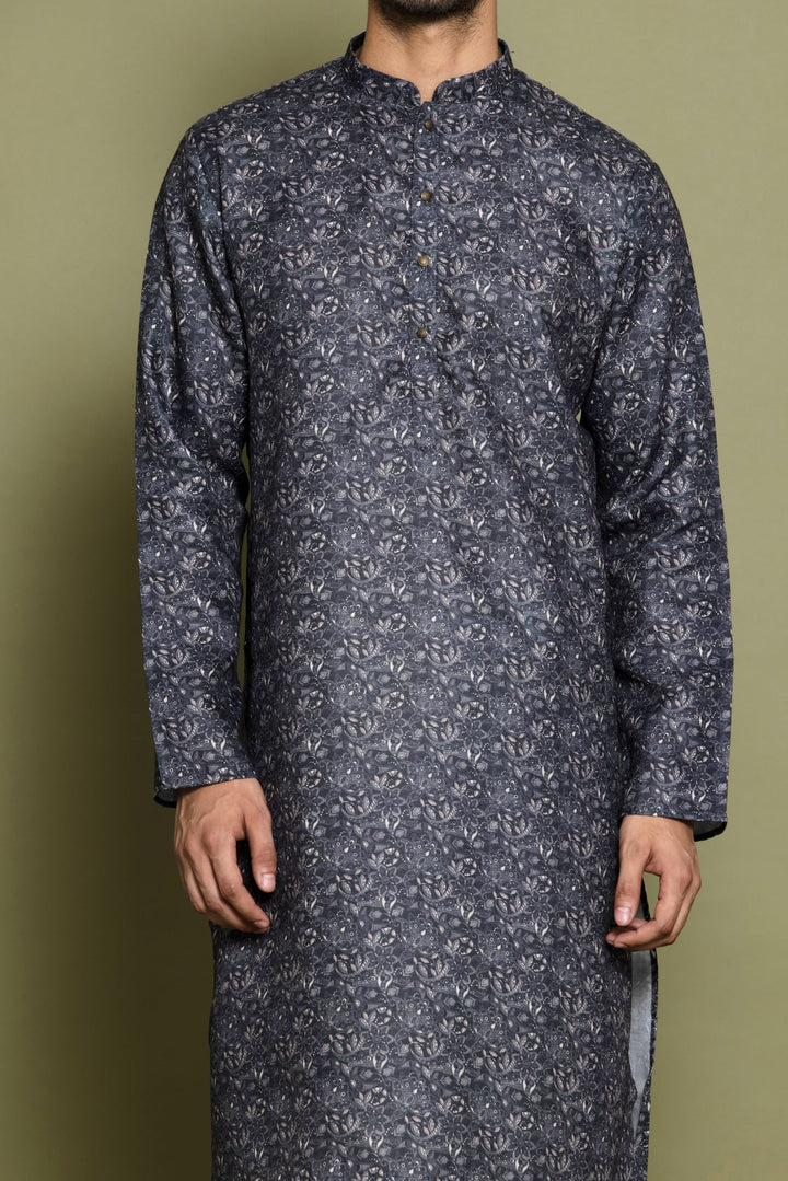 Black Printed Kurta Set
