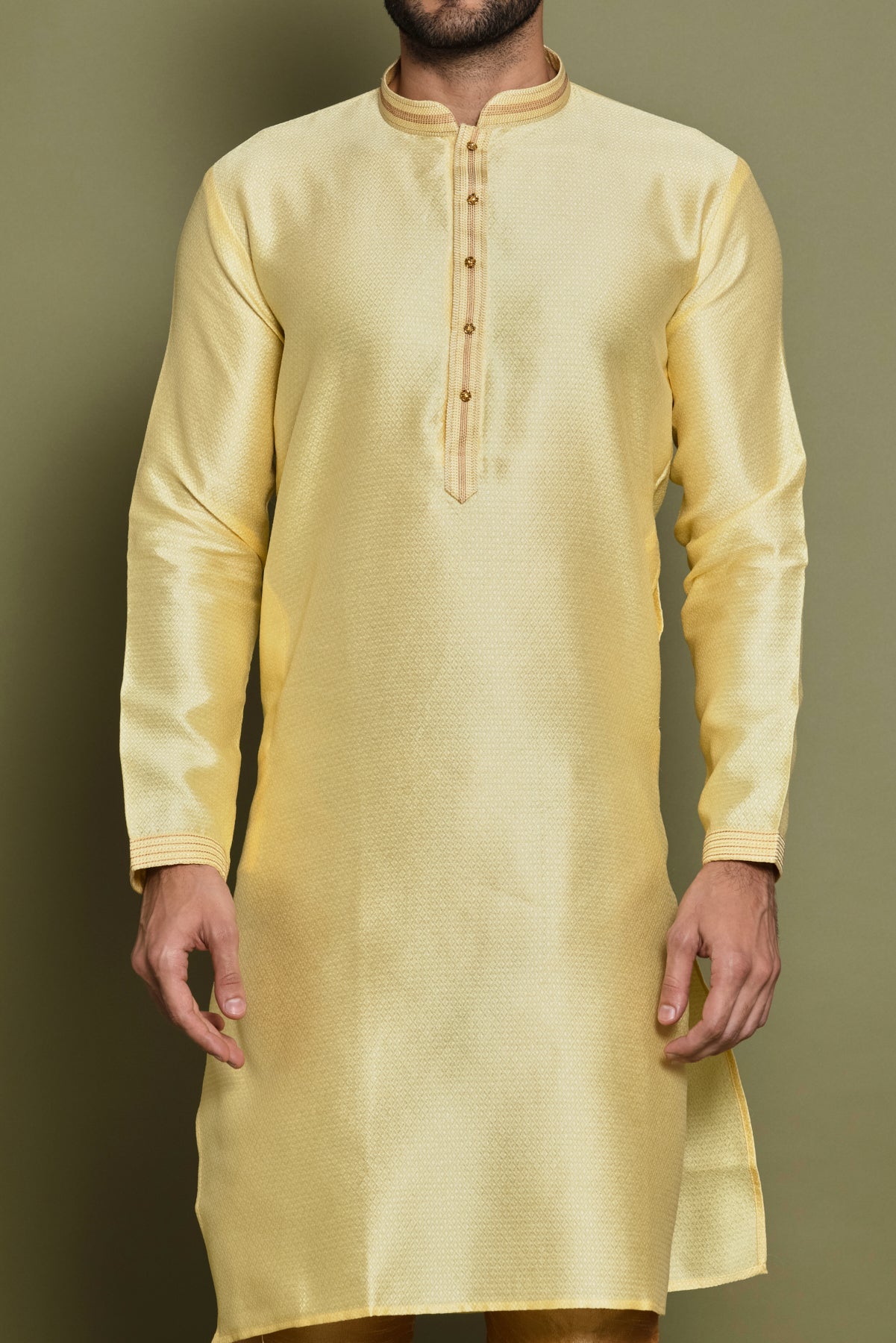 Yellow Golden Embellished Kurta Set