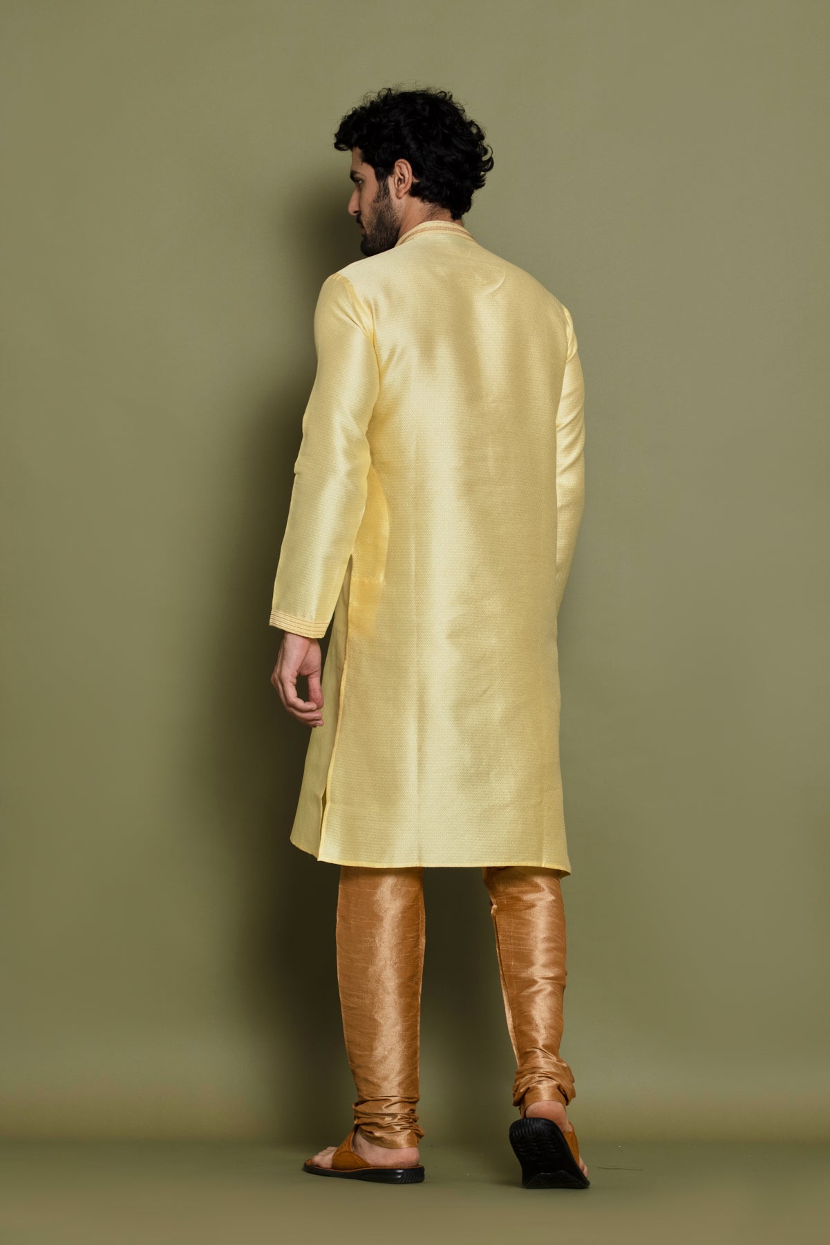 Yellow Golden Embellished Kurta Set