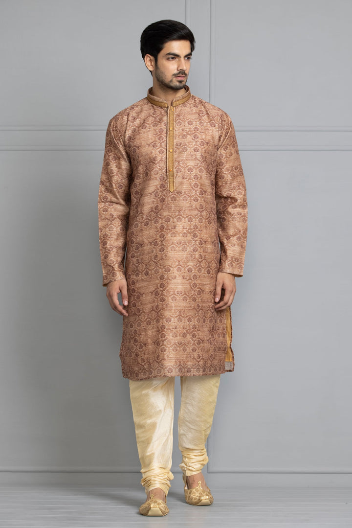 Brown Printed Kurta Set
