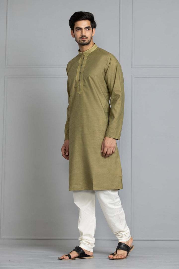 Green Self Design Kurta Set