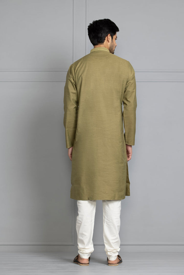 Green Self Design Kurta Set