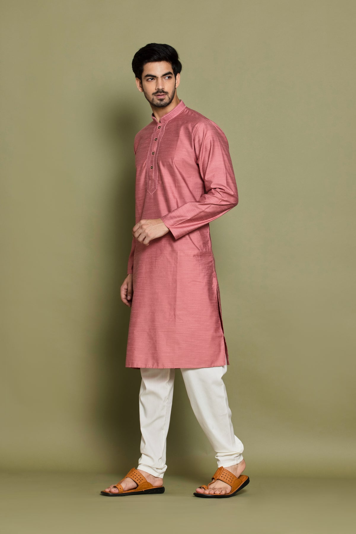 Onion Self Design Kurta Set