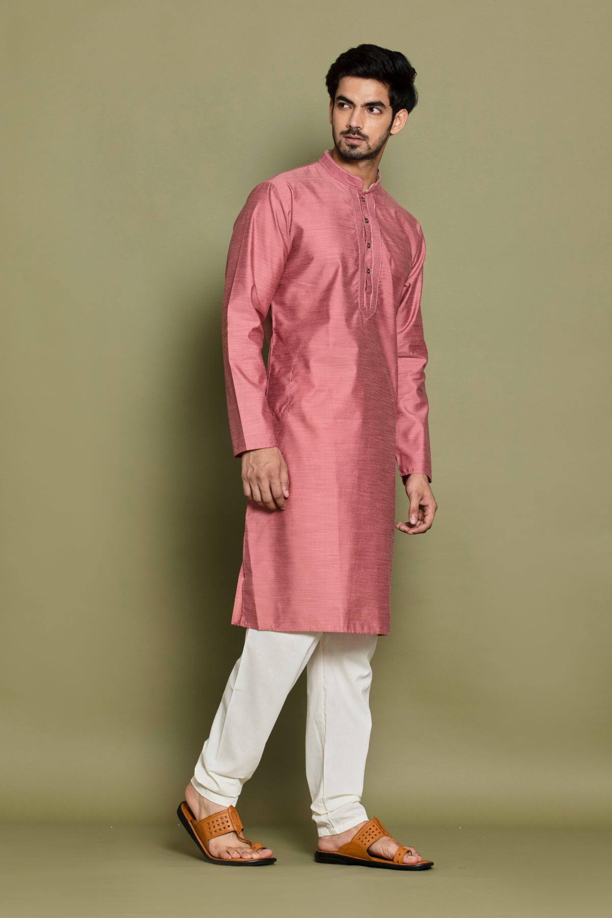 Onion Self Design Kurta Set