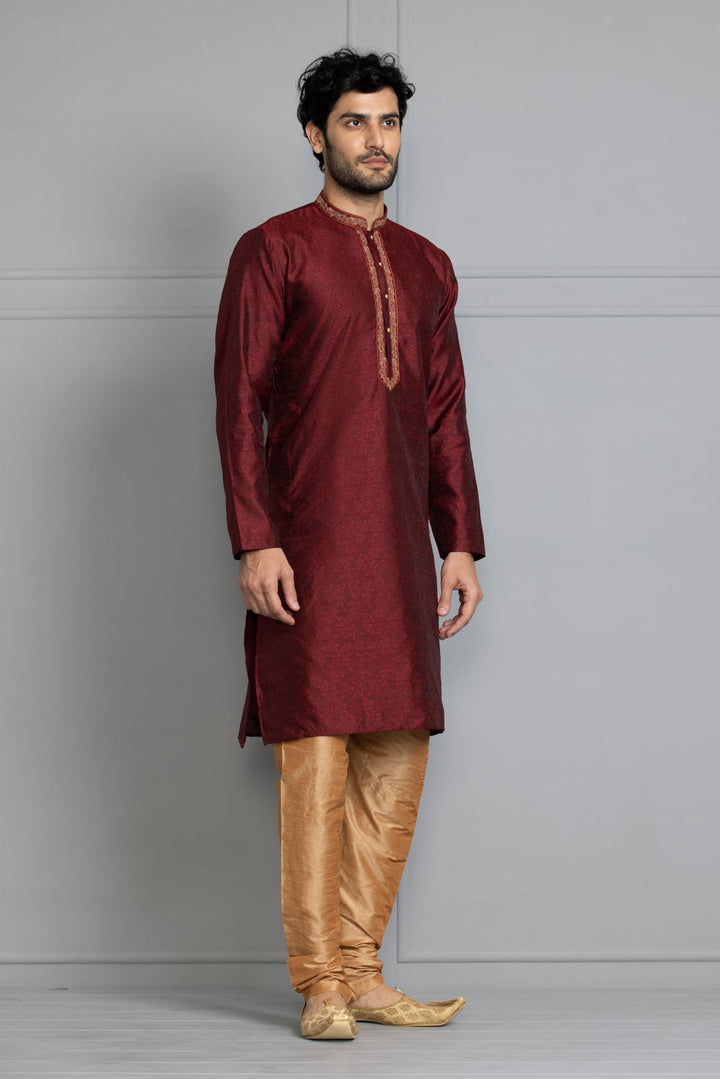 Maroon Printed Kurta Set
