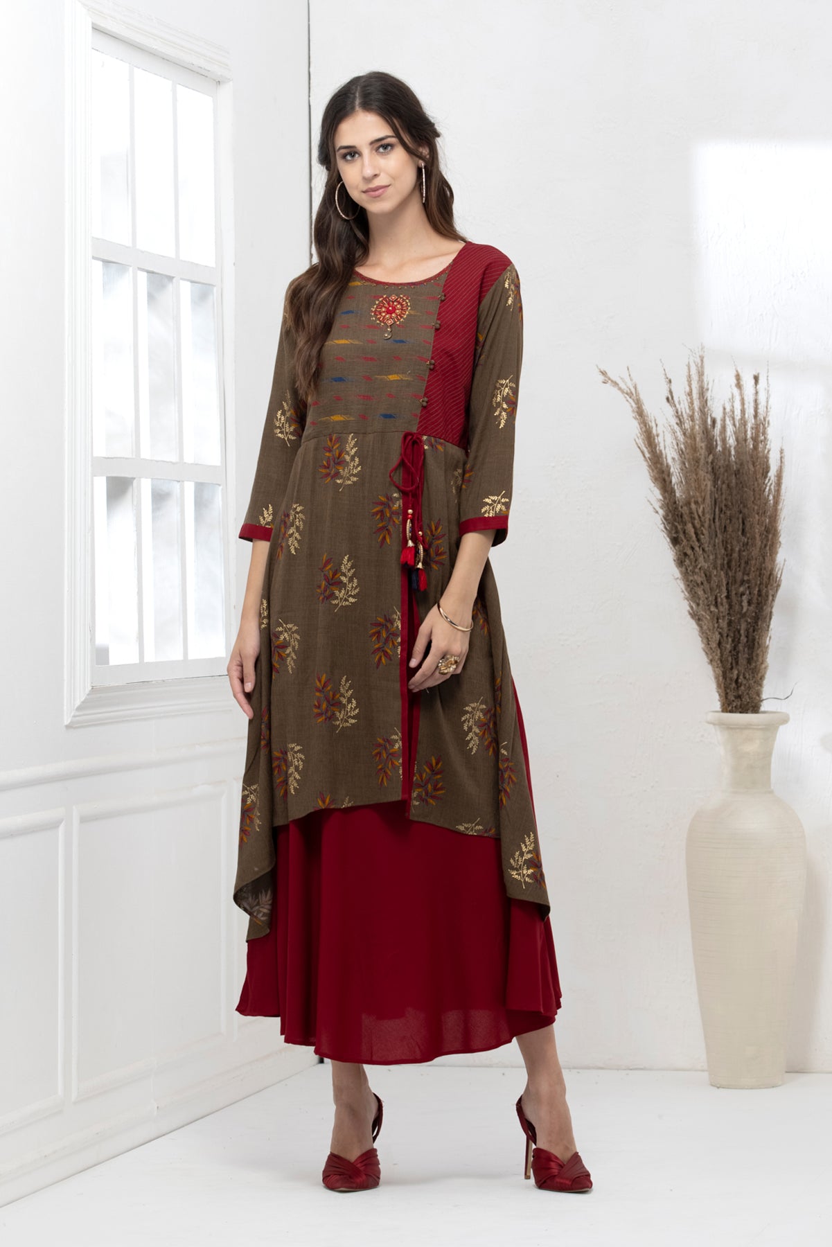 Multi Embroidered  Dress