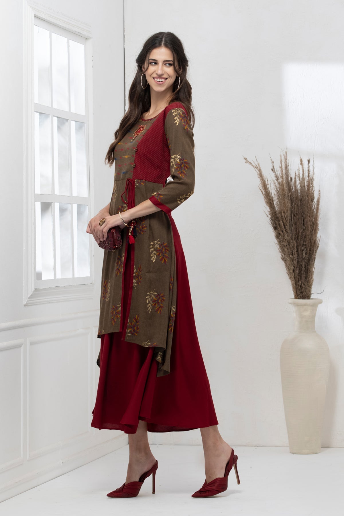 Multi Embroidered  Dress