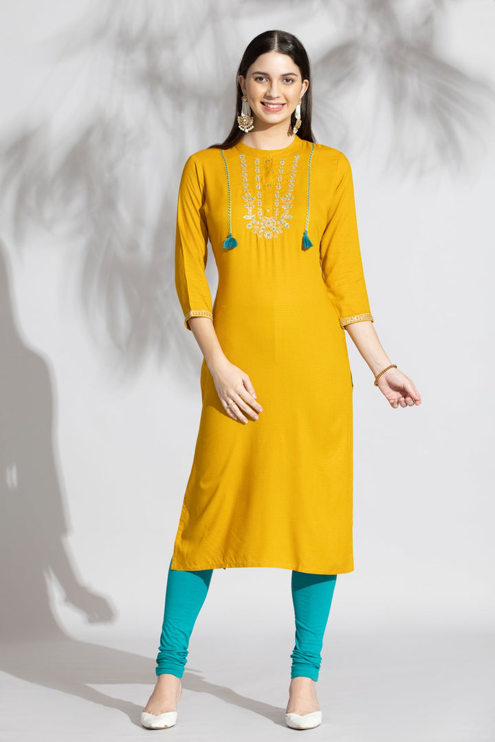 Yellow Straight Kurta