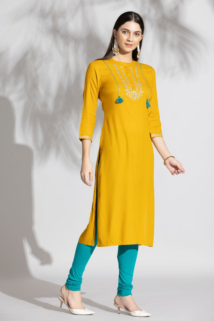 Yellow Straight Kurta