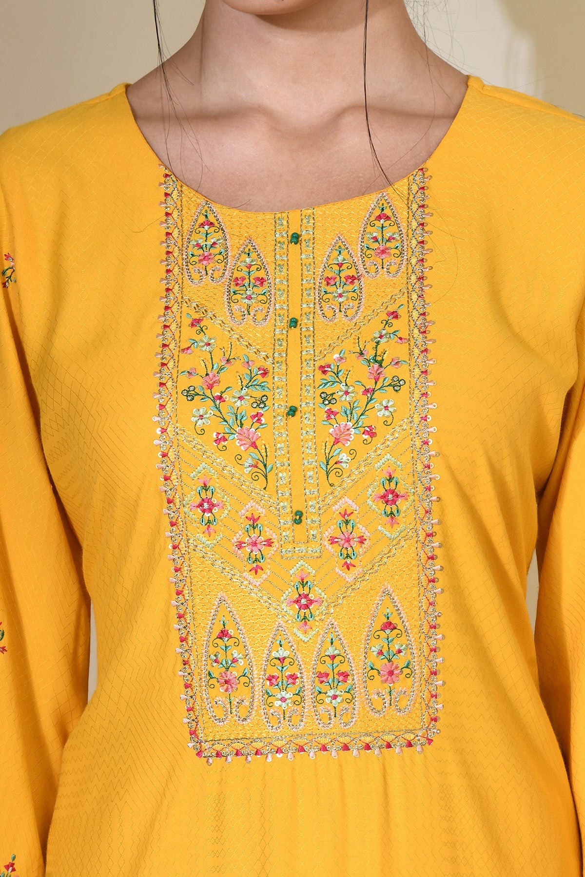 Yellow Embroidered Kurta Set
