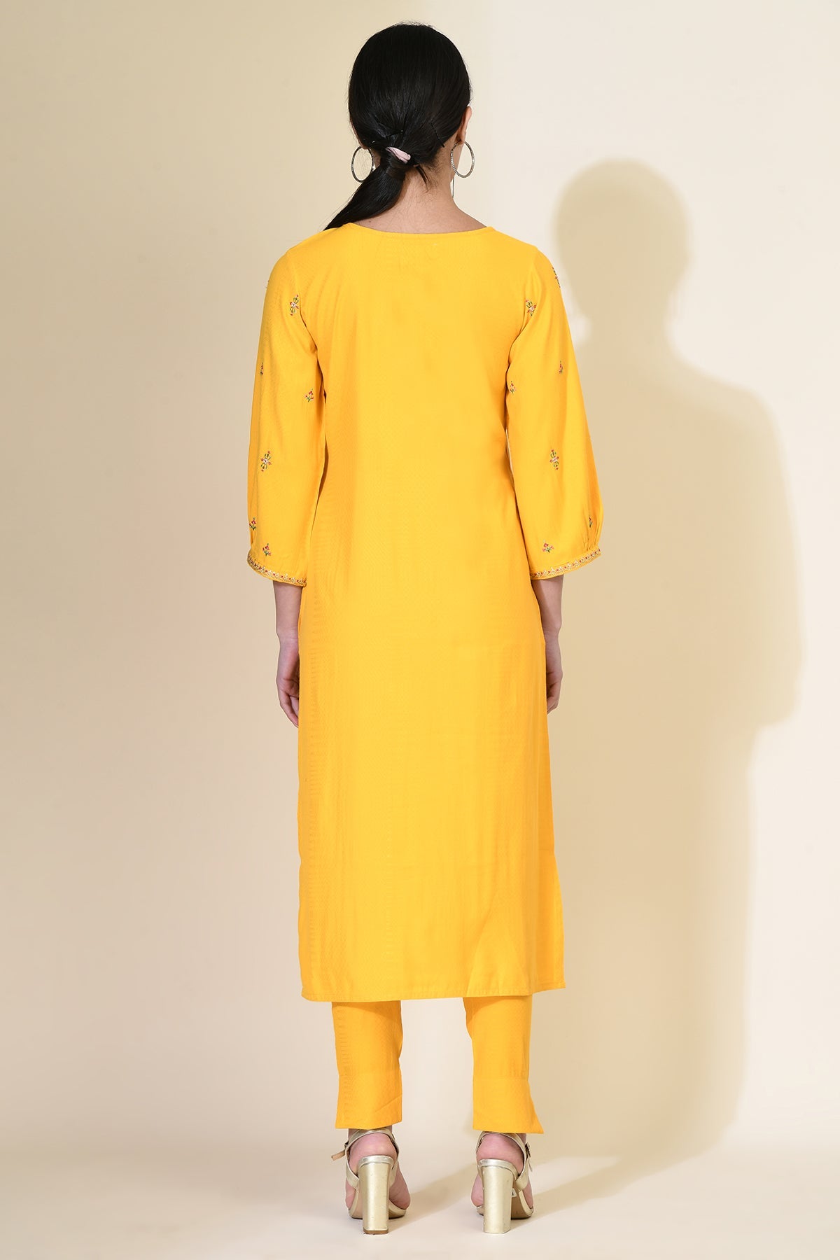 Yellow Embroidered Kurta Set