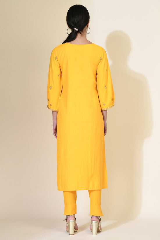 Yellow Embroidered Kurta Set