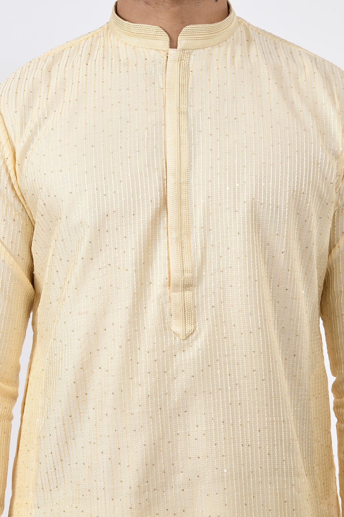 Cream-Coloured Ethnic Embellished Kurta Set