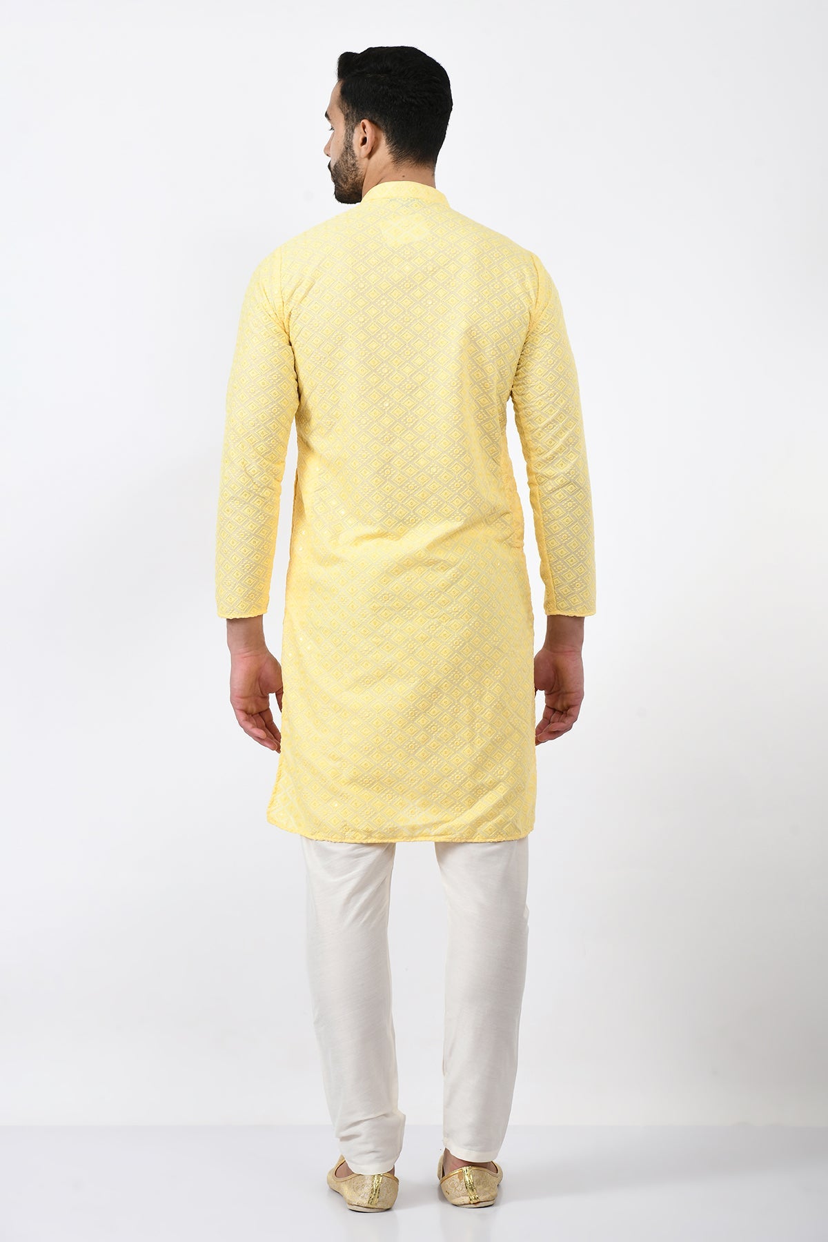 Yellow Chikankari Embroidered Kurta Set