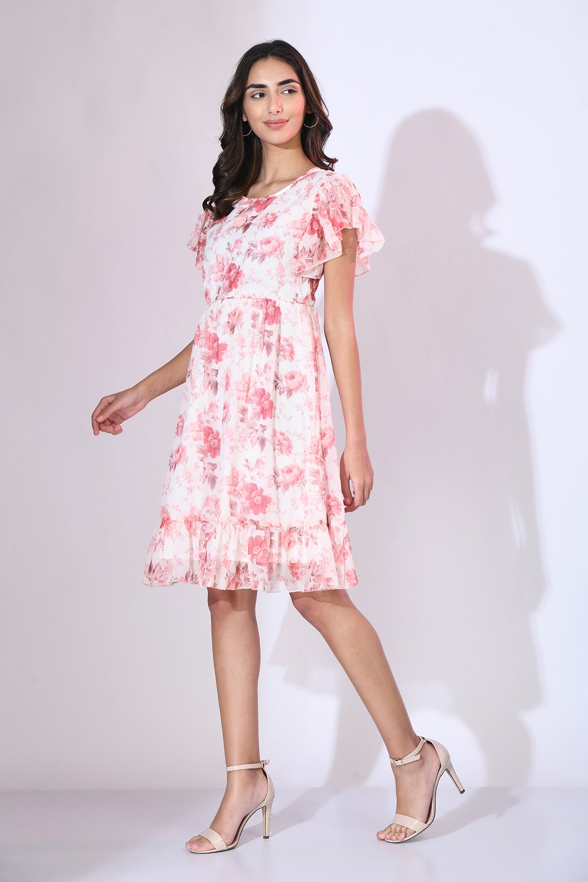 Multi Printed Frill Dress